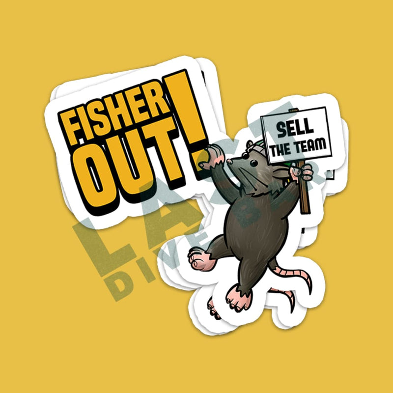 Fisher Out! Possum Stickers X3