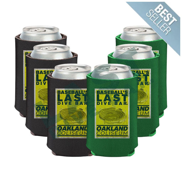 Last Dive Bar Can Cooler Set Black/Kelly / Of 6