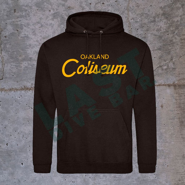 Oakland Coliseum Classic Font Hoodie S / Black Hoodies