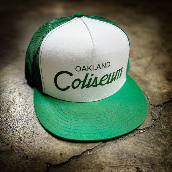 Oakland Coliseum Classic Font Trucker Hat