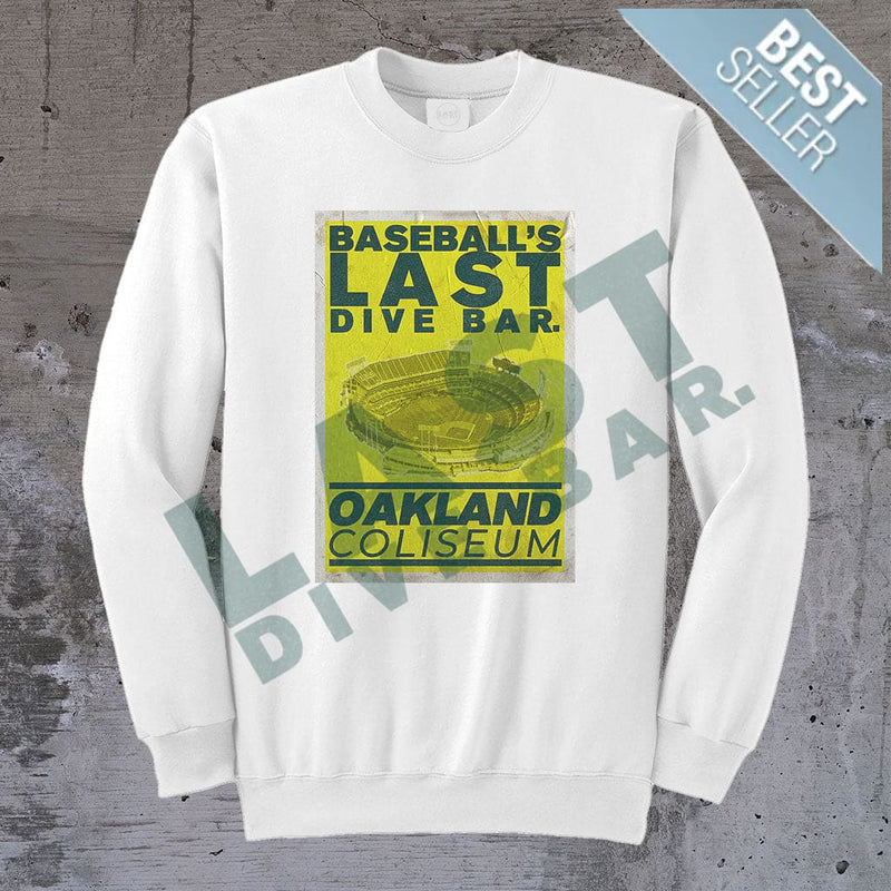 Last Dive Bar Poster Crewneck Sweater S / White