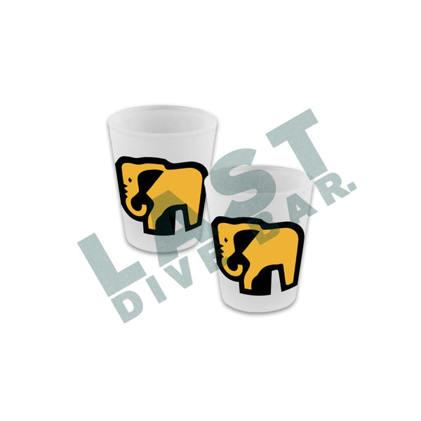 Elephant Frosted Shot Glass Set Of 2