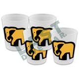 Elephant Frosted Shot Glass Set Of 4