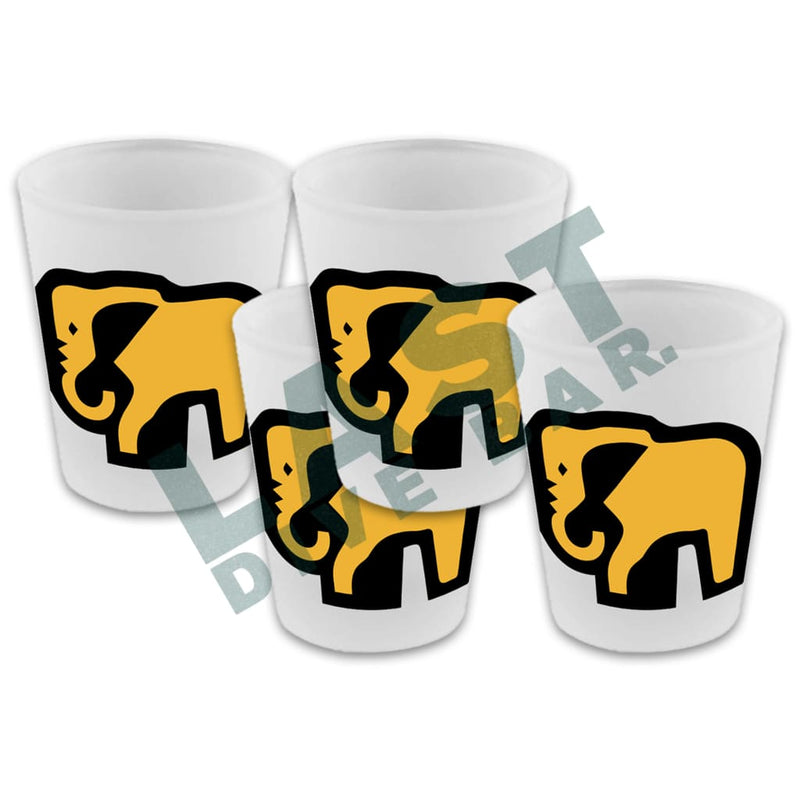 Elephant Frosted Shot Glass Set Of 4